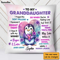 Personalized Gift For Granddaughter Penguin Flowers Hug This Pillow 26928 thumb 1