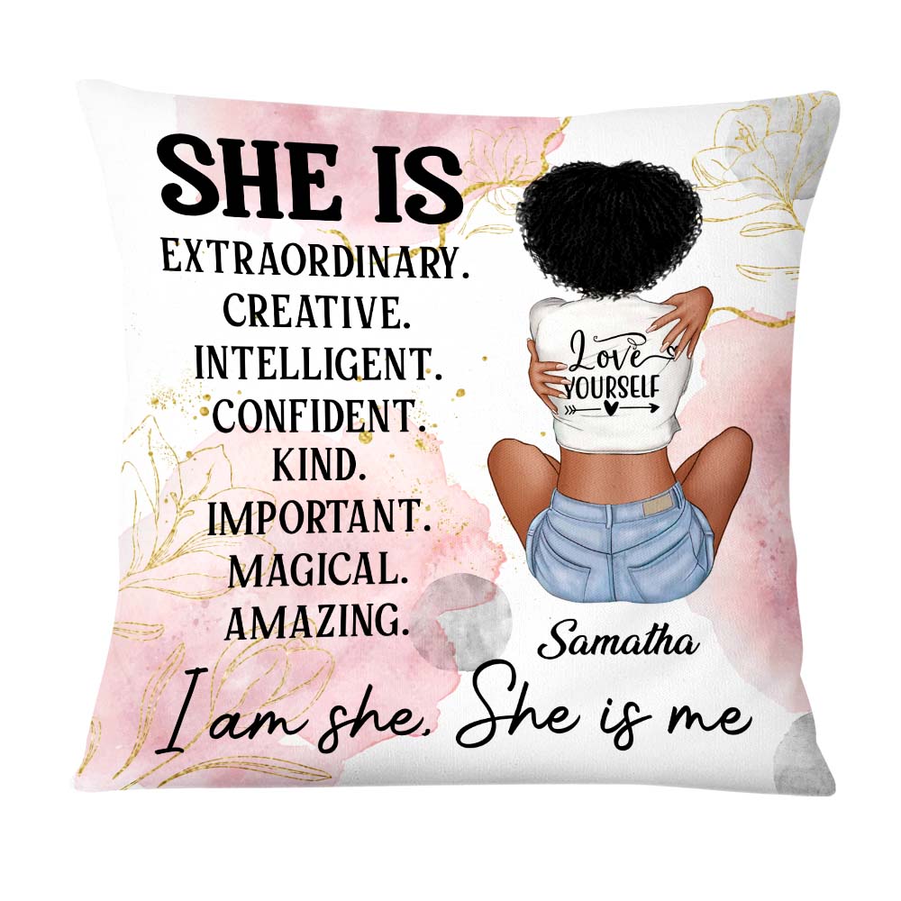 Personalized Gift For Daughter Self Love She Is Pillow 26935 Primary Mockup