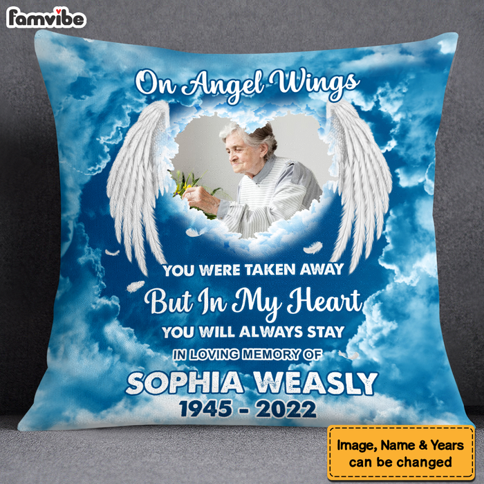 Personalized Memorial Gift On Angel Wings Pillow 26938 1