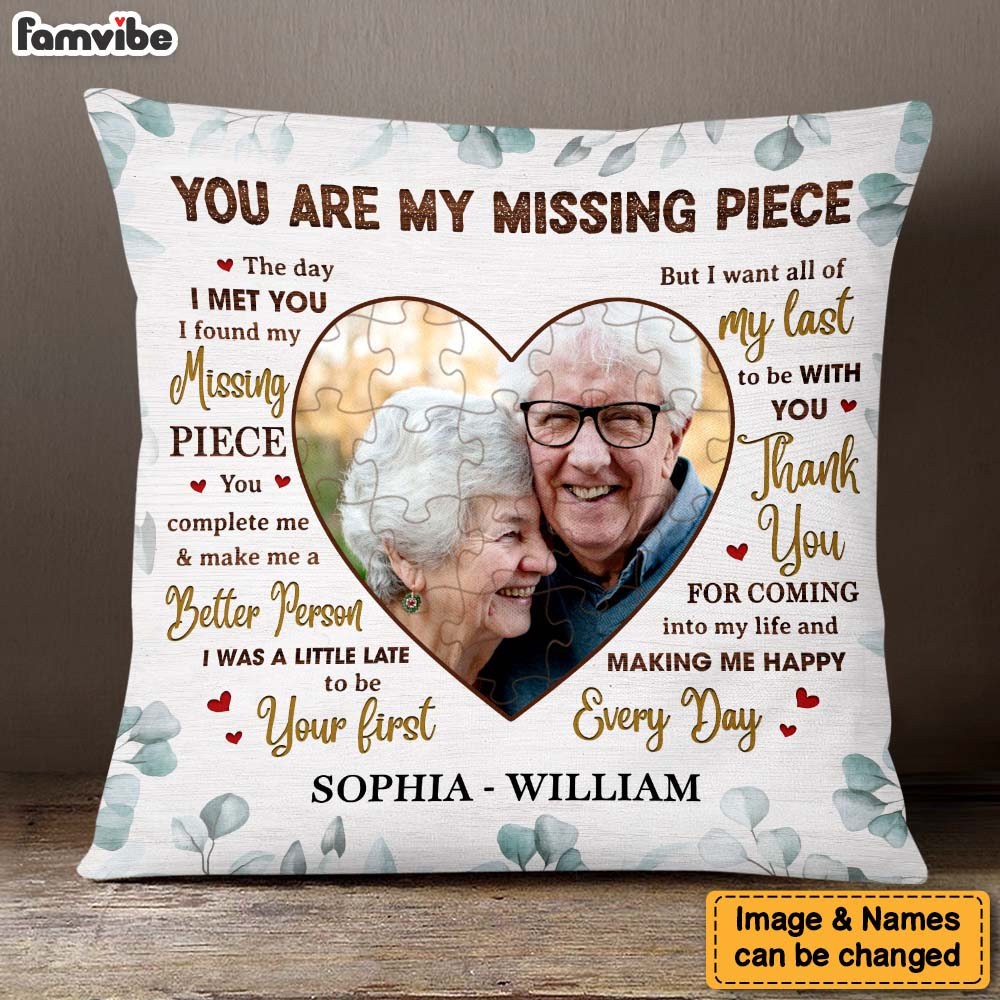 Personalized Gift For Couple Husband Wife My Missing Piece Photo Pillow 26939 Primary Mockup