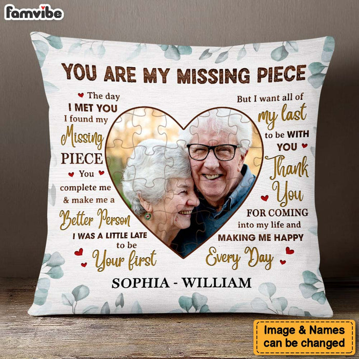 Personalized Gift For Couple Husband Wife My Missing Piece Photo Pillow 26939 1