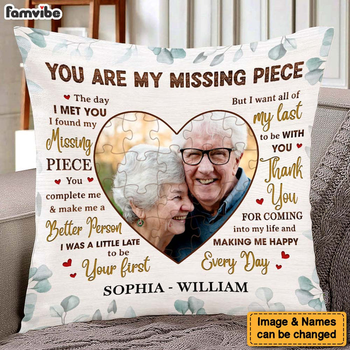 Personalized Gift For Couple Husband Wife My Missing Piece Photo Pillow 26939 1
