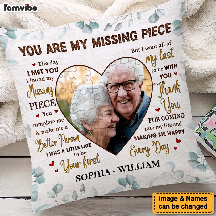Personalized Gift For Couple Husband Wife My Missing Piece Photo Pillow 26939 1