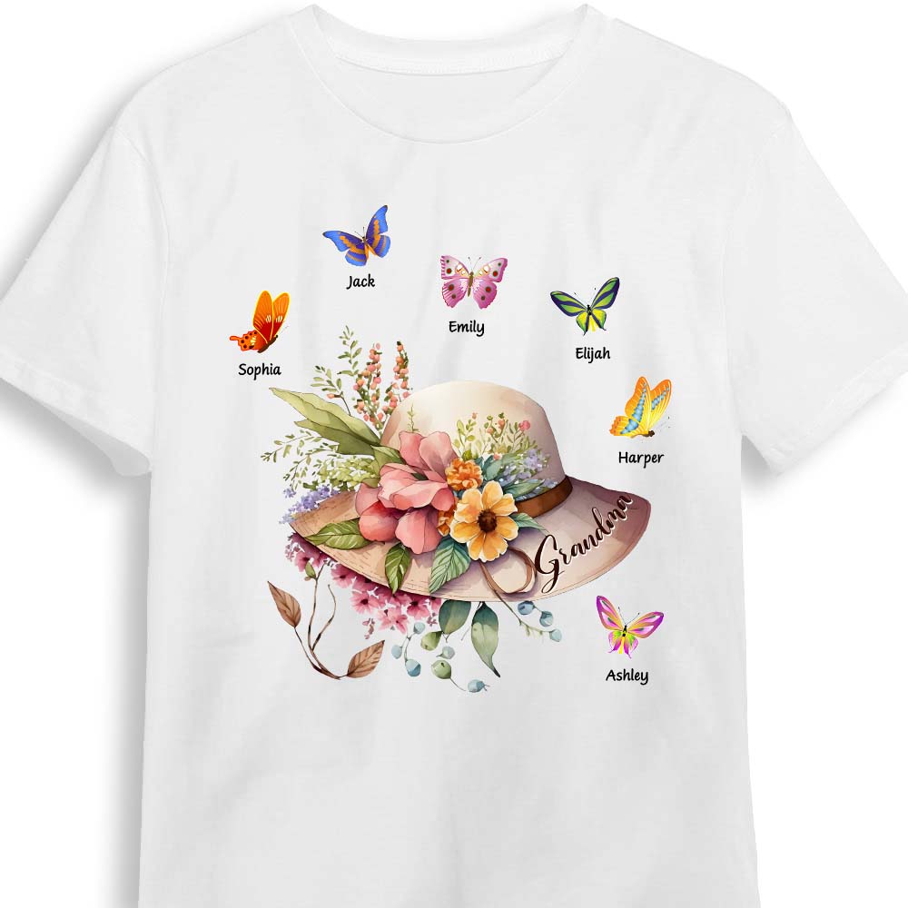 Personalized Gift For Grandma Flowers Butterflies Shirt Hoodie Sweatshirt 26940 Primary Mockup