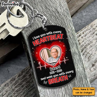 Personalized Memorial Gift Love You With Every Heartbeat Aluminum Keychain 26943 thumb 1
