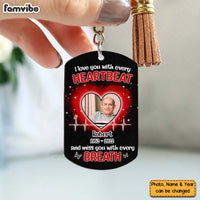Personalized Memorial Gift Love You With Every Heartbeat Aluminum Keychain 26943 thumb 1