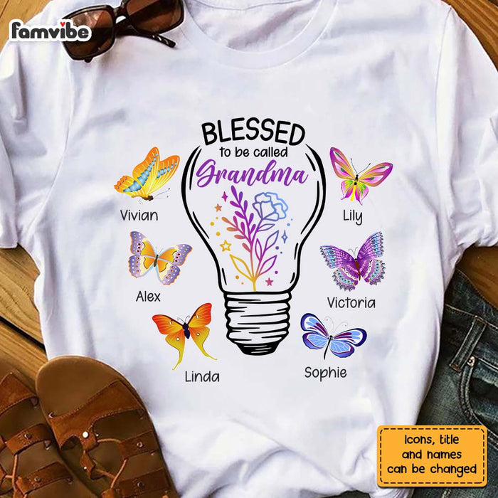 Personalized Gift for Grandma Blessed To Be Called Floral Light Bulb Shirt - Hoodie - Sweatshirt 26945 1