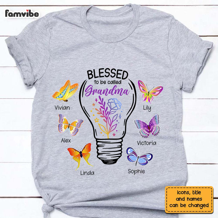 Personalized Gift for Grandma Blessed To Be Called Floral Light Bulb Shirt - Hoodie - Sweatshirt 26945 1