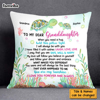 Personalized Sea Turtle Gift For Granddaughter Pillow 26948 thumb 1