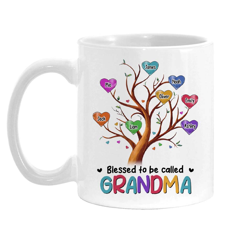 Personalized Gift For Grandma Blessed To Be Called Grandma Heart Tree Mug 26949 Primary Mockup