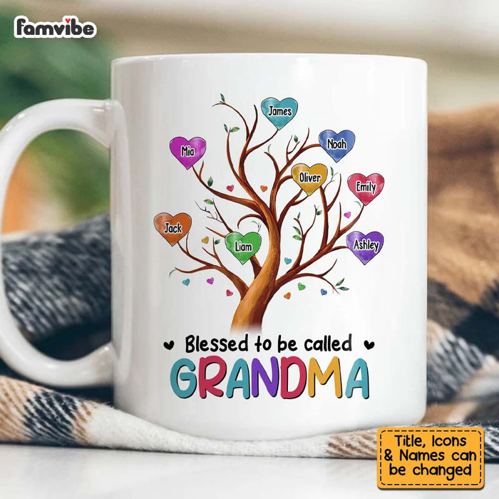 Personalized Gift For Grandma Blessed To Be Called Grandma Heart Tree Mug 26949 1