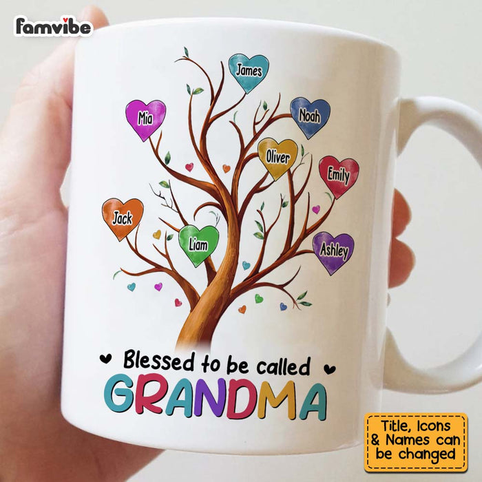 Personalized Gift For Grandma Blessed To Be Called Grandma Heart Tree Mug 26949 1