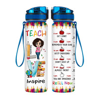 Personalized Back To School Gift For Teacher Teach Love Inspire Tracker Bottle 26954 thumb 1