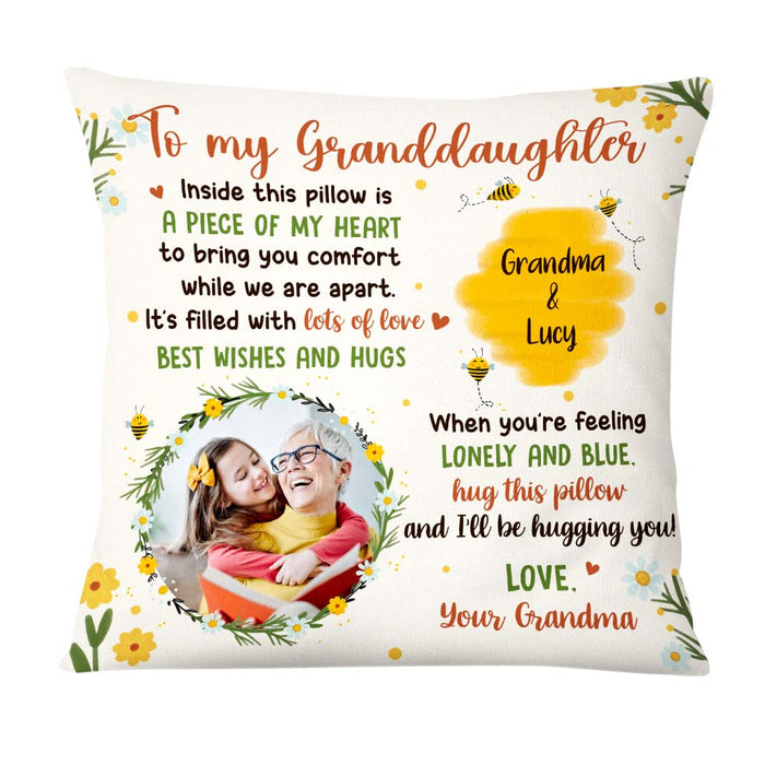 Personalized Gift For Granddaughter Honey Bee Hug This Pillow 26958 1
