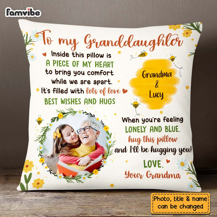 Personalized Gift For Granddaughter Honey Bee Hug This Pillow 26958 1