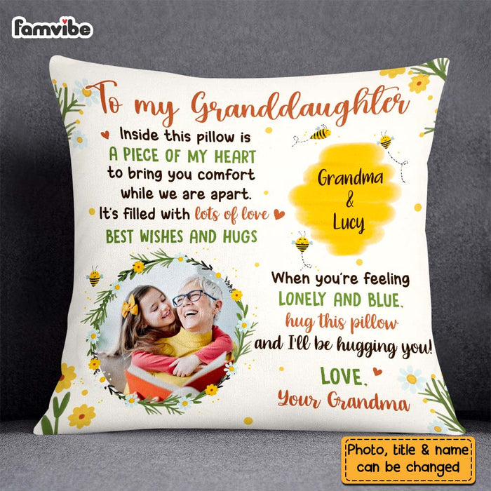 Personalized Gift For Granddaughter Honey Bee Hug This Pillow 26958 1