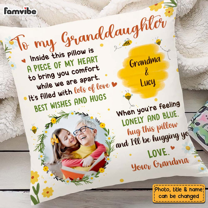 Personalized Gift For Granddaughter Honey Bee Hug This Pillow 26958 1