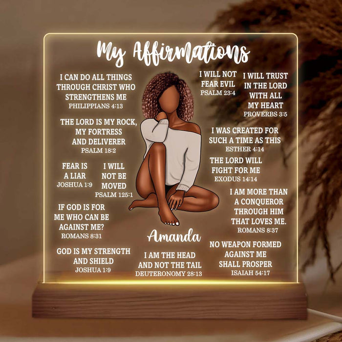 Personalized Christian Affirmation Plaque LED Lamp Night Light 24813 26959 1