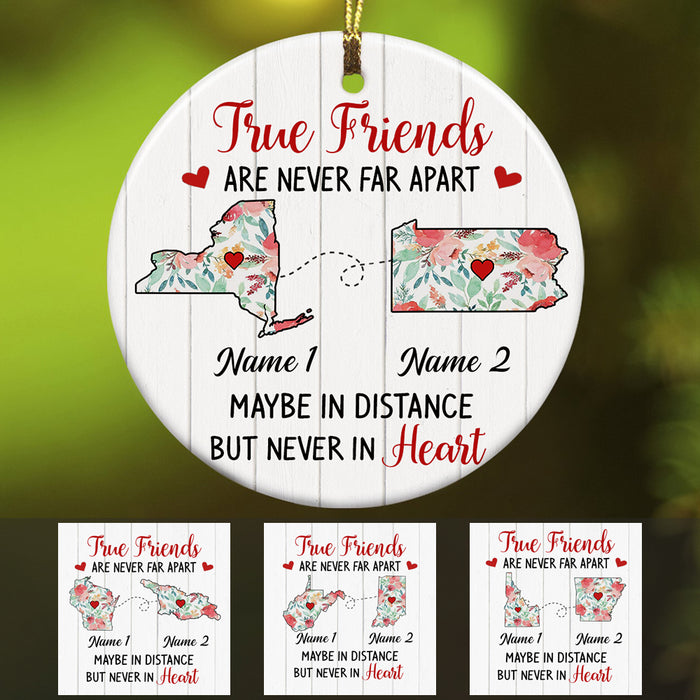 Personalized Besties Mean Long Distance  Ornament SB249 30O34 1