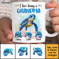 Personalized Gift For Grandma I Love Being A Grandma Sea Turtle Ocean Mug 26961 thumb 1
