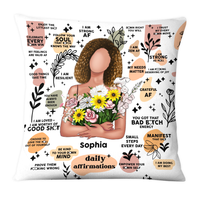 Personalized Gift For Daughter Boho Daily Reminders Affirmations Motivation Inspirational Pillow 26964 thumb 1