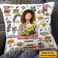 Personalized Gift For Daughter Boho Daily Reminders Affirmations Motivation Inspirational Pillow 26964 thumb 1