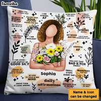Personalized Gift For Daughter Boho Daily Reminders Affirmations Motivation Inspirational Pillow 26964 thumb 1