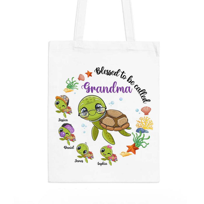 Personalized Gift For Grandma Turtle Blessed To Be Called Tote Bag 26564 26966 1
