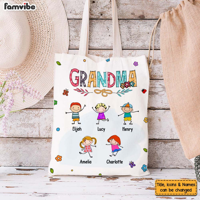 Personalized Gift For Grandma Doodle Kids Tote Bag 26967 1