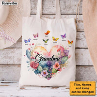 Personalized Gift For Grandma Watercolor Heart Floral Tote Bag 26555 26968 thumb 1