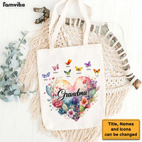 Personalized Gift For Grandma Watercolor Heart Floral Tote Bag 26555 26968 thumb 1