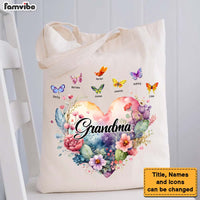 Personalized Gift For Grandma Watercolor Heart Floral Tote Bag 26555 26968 thumb 1