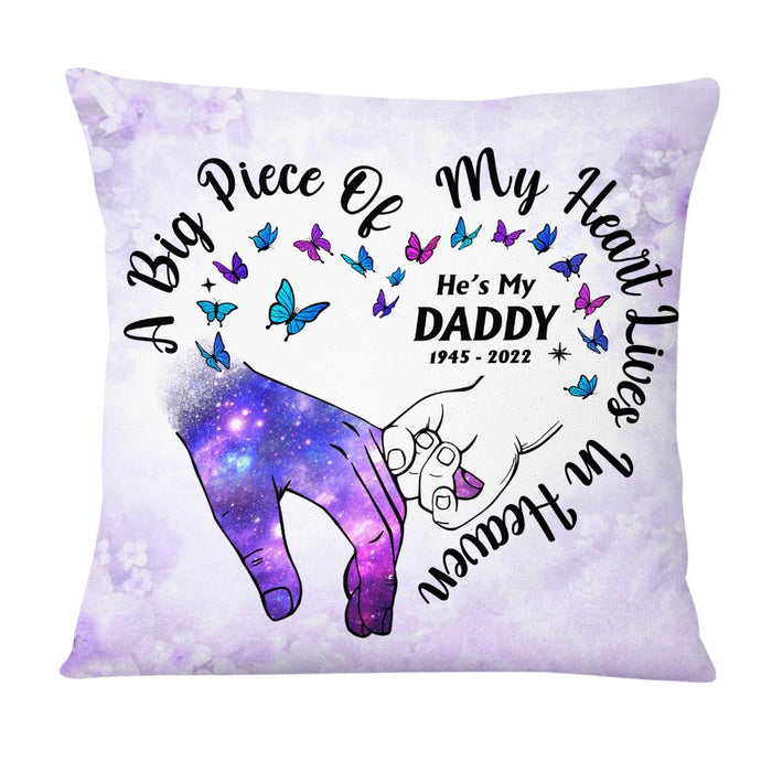 Personalized Memorial Gift A Big Piece Of My Heart Lives In Heaven Pillow 26970 1