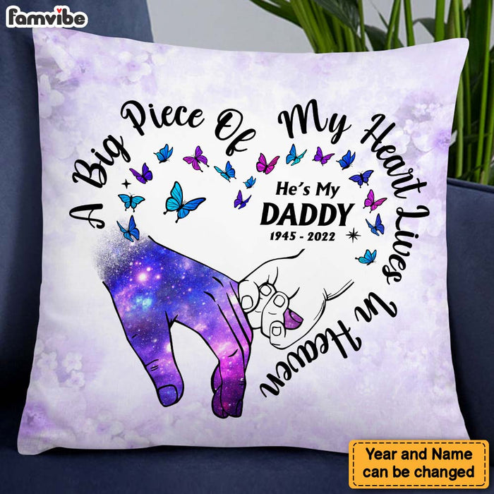 Personalized Memorial Gift A Big Piece Of My Heart Lives In Heaven Pillow 26970 1