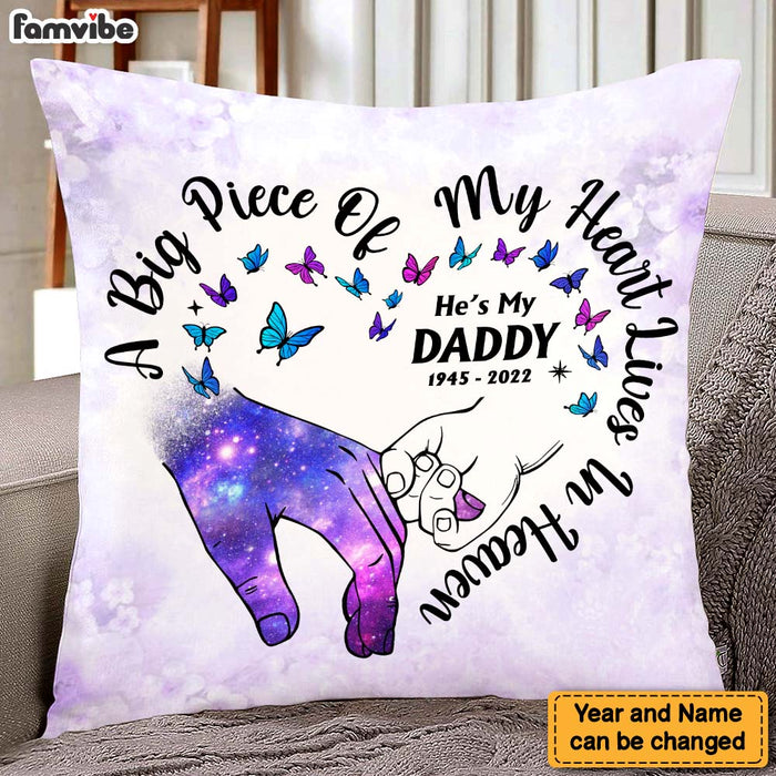Personalized Memorial Gift A Big Piece Of My Heart Lives In Heaven Pillow 26970 1