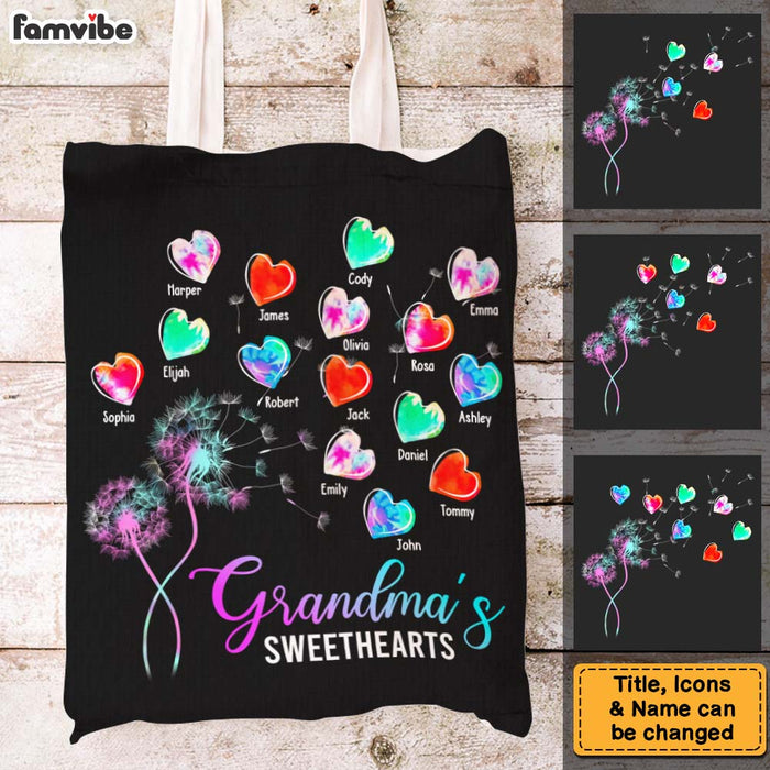 Personalized Gift for Grandma Dandelion Flower Heart Tote Bag 26974 1