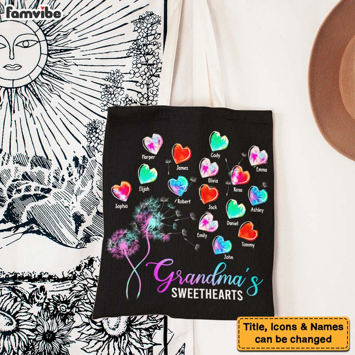 Personalized Gift for Grandma Dandelion Flower Heart Tote Bag 26974 1
