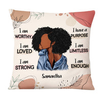 Personalized Gift For Daughter Affirmation I Am Worthy Pillow 26976 thumb 1
