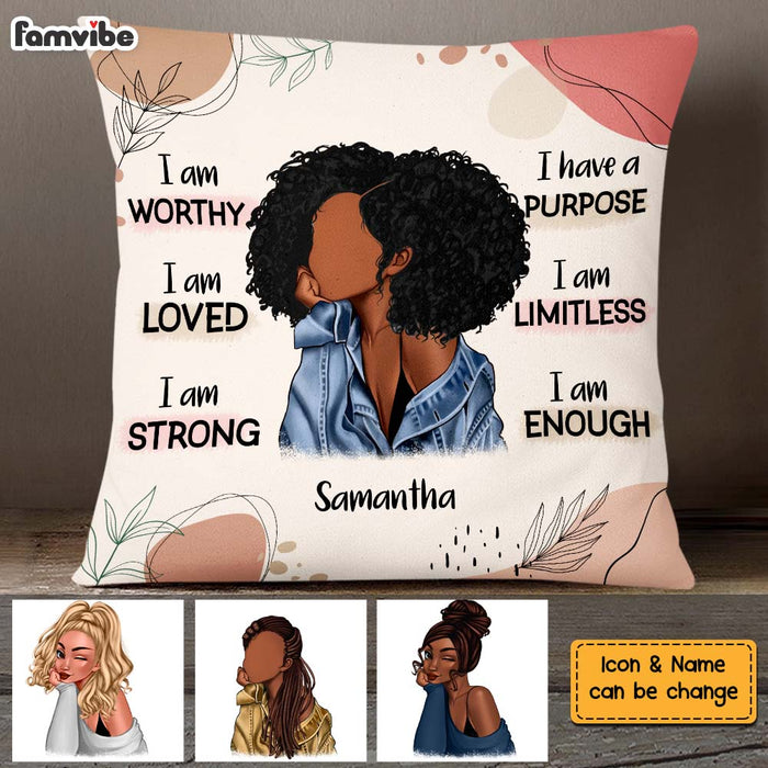 Personalized Gift For Daughter Affirmation I Am Worthy Pillow 26976 1