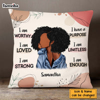 Personalized Gift For Daughter Affirmation I Am Worthy Pillow 26976 thumb 1
