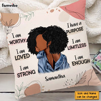 Personalized Gift For Daughter Affirmation I Am Worthy Pillow 26976 thumb 1