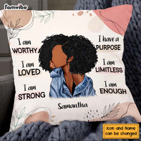 Personalized Gift For Daughter Affirmation I Am Worthy Pillow 26976 thumb 1