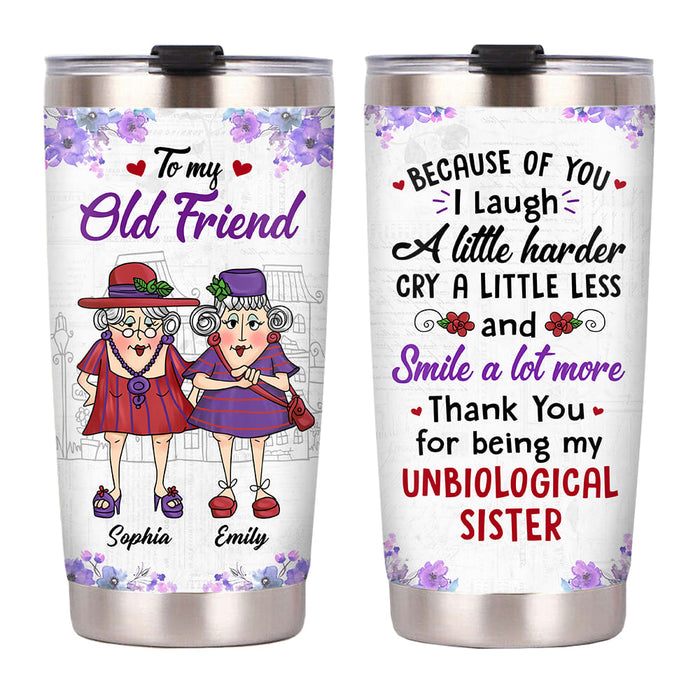Personalized Gift for Old Friends Smile A Lot Steel Tumbler 26321 26981 1