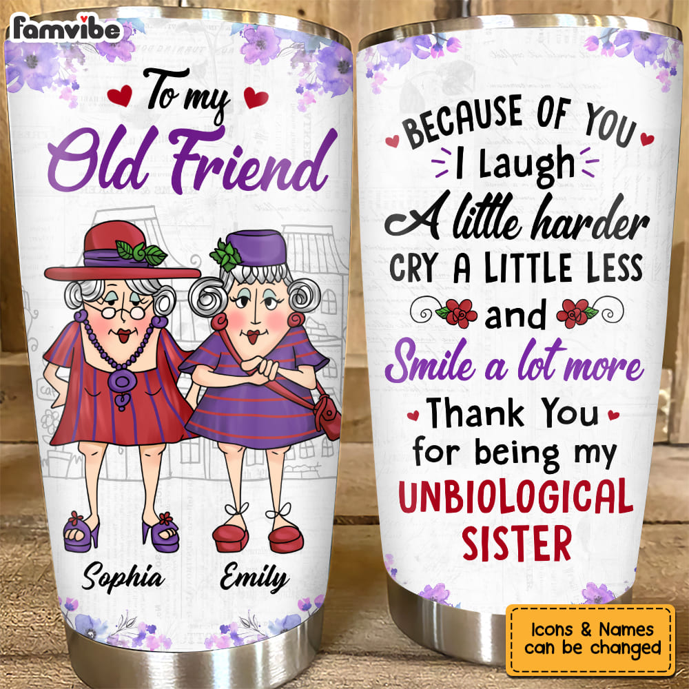 Personalized Gift for Old Friends Smile A Lot Steel Tumbler 26321 26981 Primary Mockup
