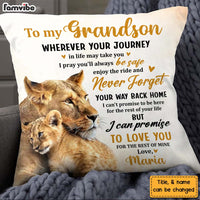 Personalized Gift For Grandson Lion Wherever Your Journey Pillow 26987 thumb 1