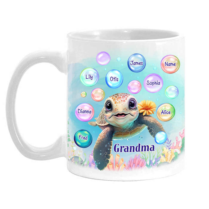 Personalized Gift For Grandma Sea Turtle Bubbles Mug 26994 1