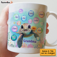 Personalized Gift For Grandma Sea Turtle Bubbles Mug 26994 thumb 1