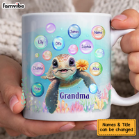 Personalized Gift For Grandma Sea Turtle Bubbles Mug 26994 thumb 1