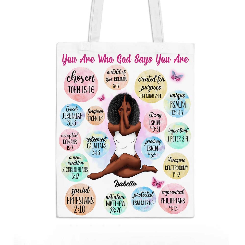 Personalized Gift For Daughter You Are Who God Says You Are Tote Bag 26996 Primary Mockup