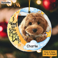 Personalized I Woof You To The Moon And Back Dog Lovers  Circle Ornament 30178 thumb 1
